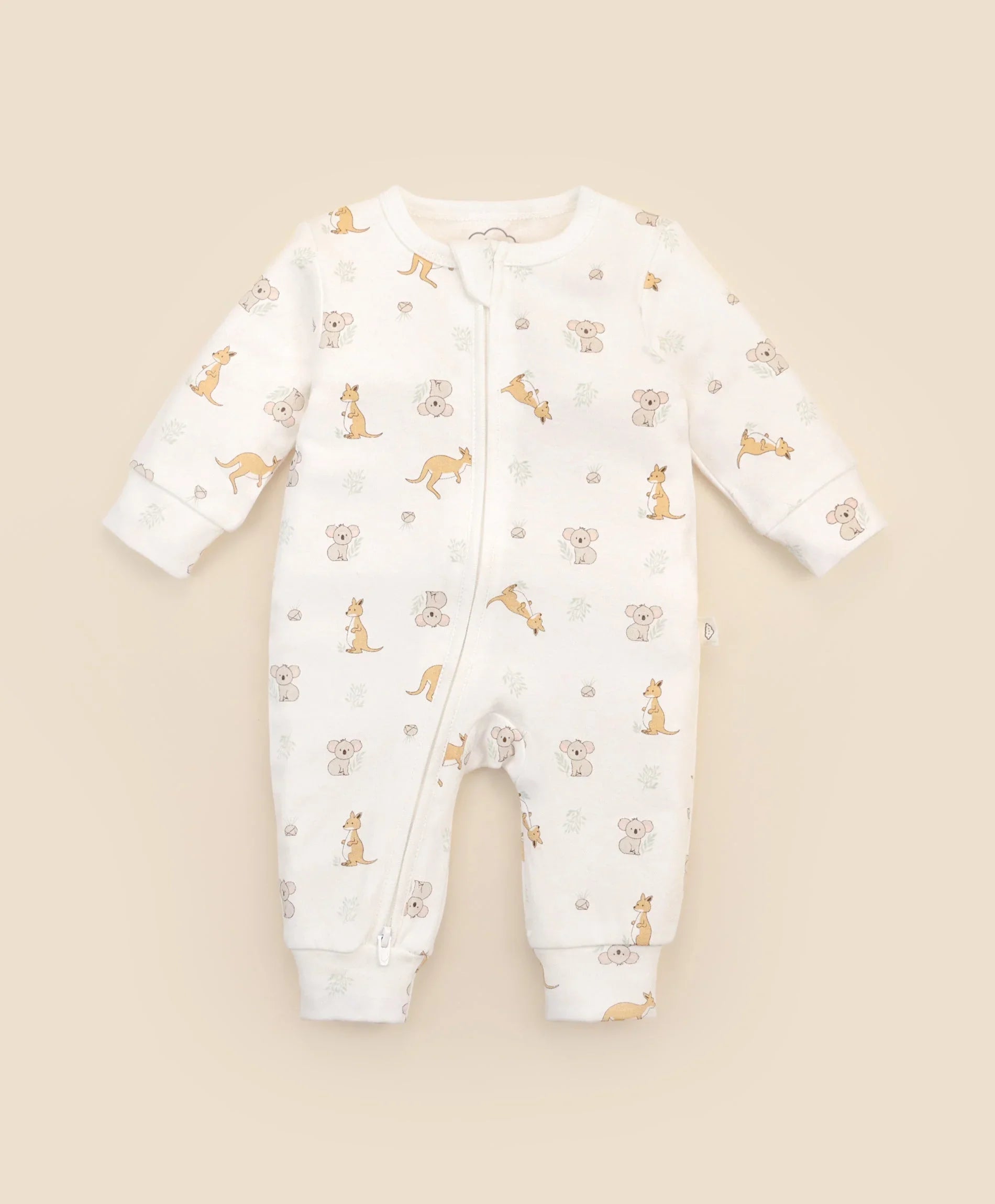 Organic Cotton Growsuit - Kangaroo & Koala