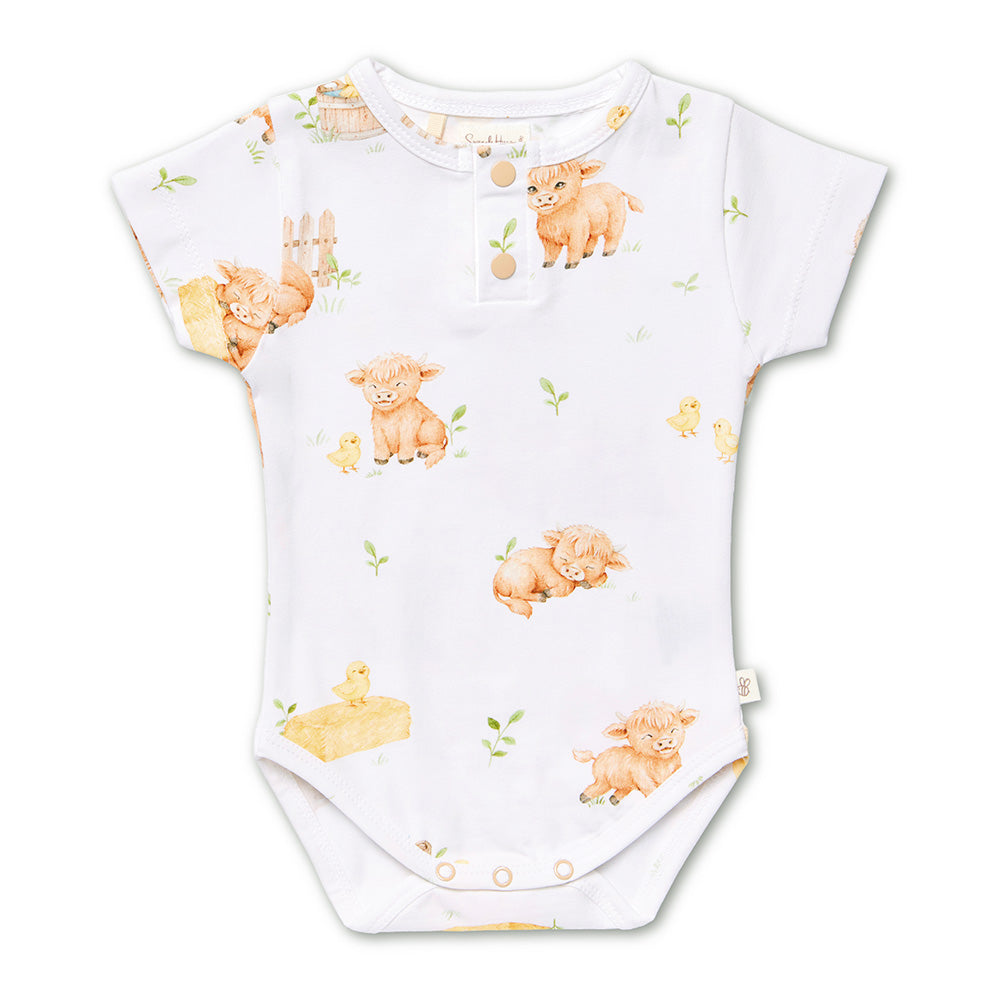 Highland Cows Short Sleeve Organic Bodysuit