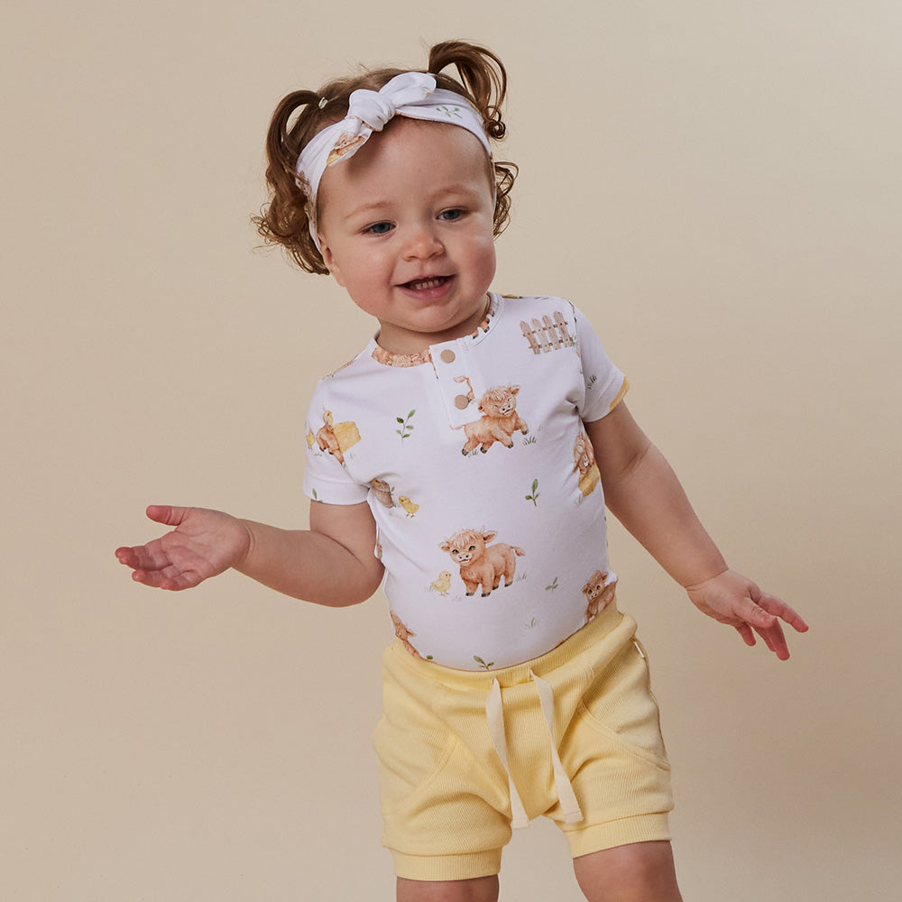 Highland Cows Short Sleeve Organic Bodysuit