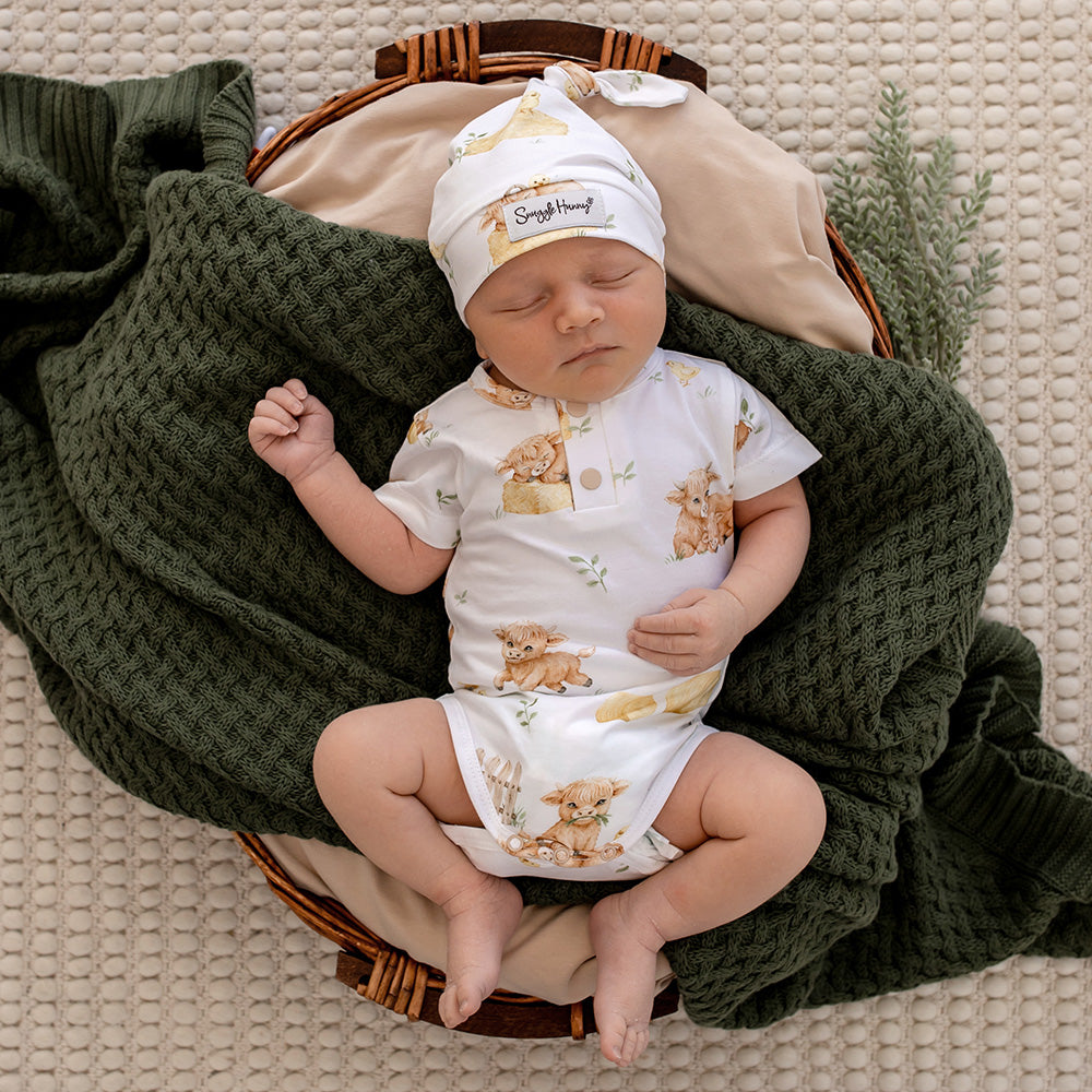 Highland Cows Short Sleeve Organic Bodysuit