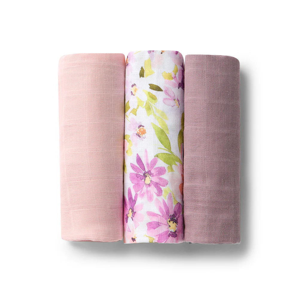 Small Organic Muslin Cloths 3 Pack