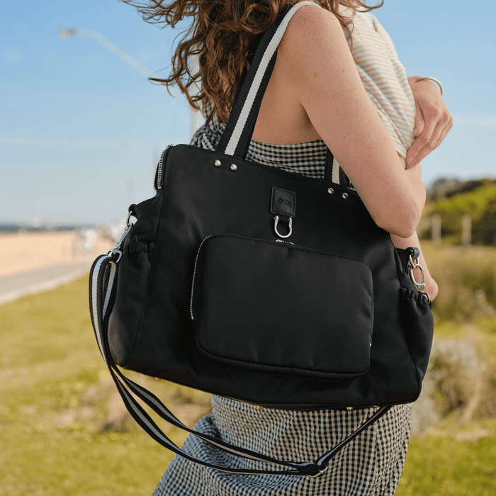 Triple Tote Nappy Bag -  Black Nylon