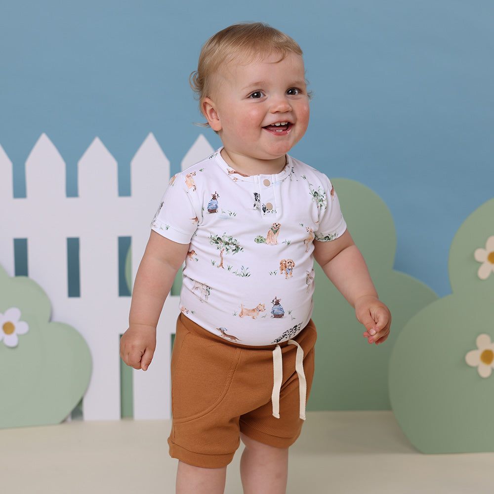 Dog Park Short Sleeve Organic Bodysuit