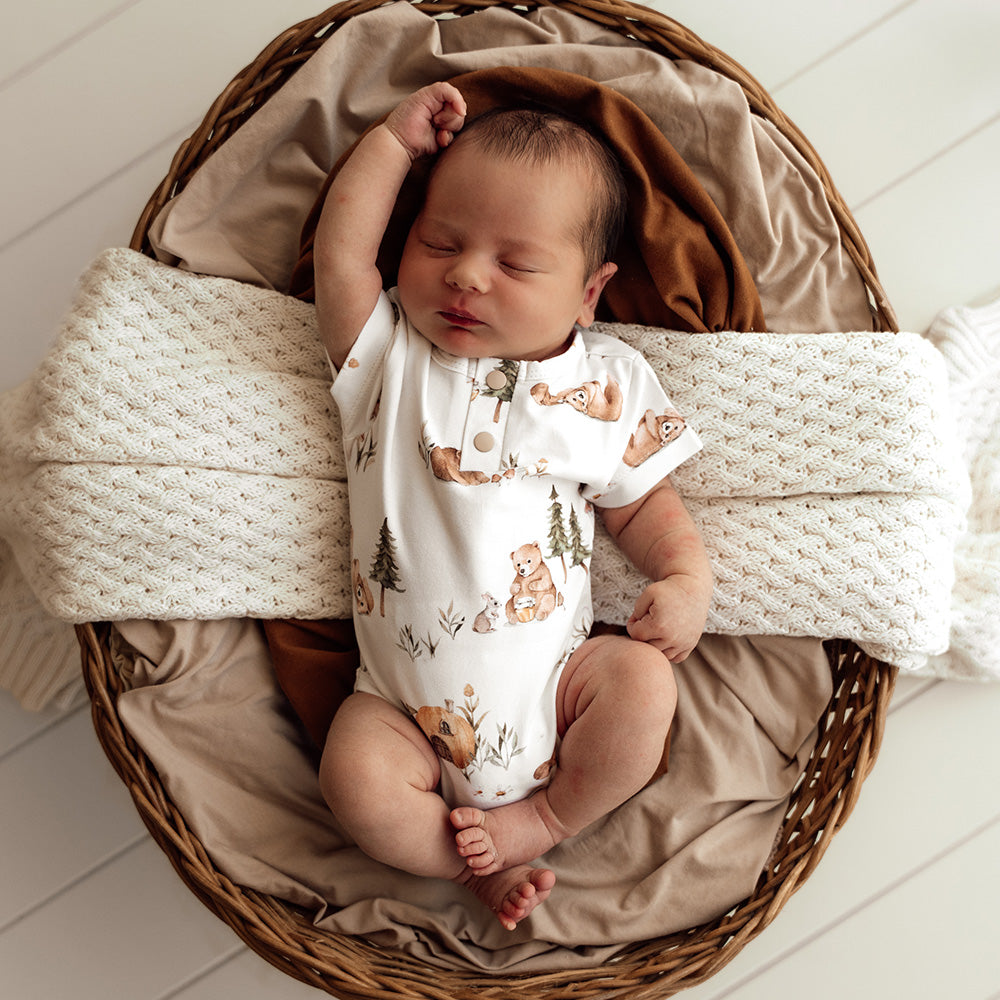 Bears Short Sleeve Organic Bodysuit