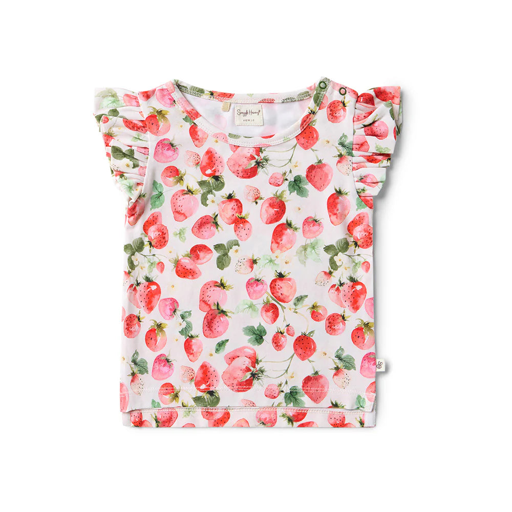 Strawberry Organic T-Shirt with Frill
