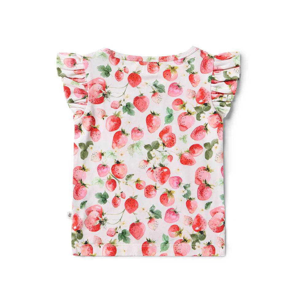 Strawberry Organic T-Shirt with Frill