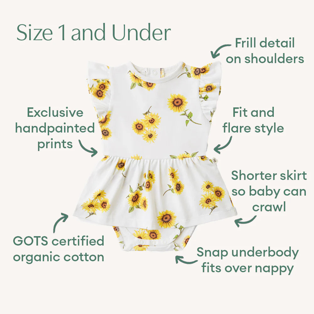 Sunflower Short Sleeve Organic Dress