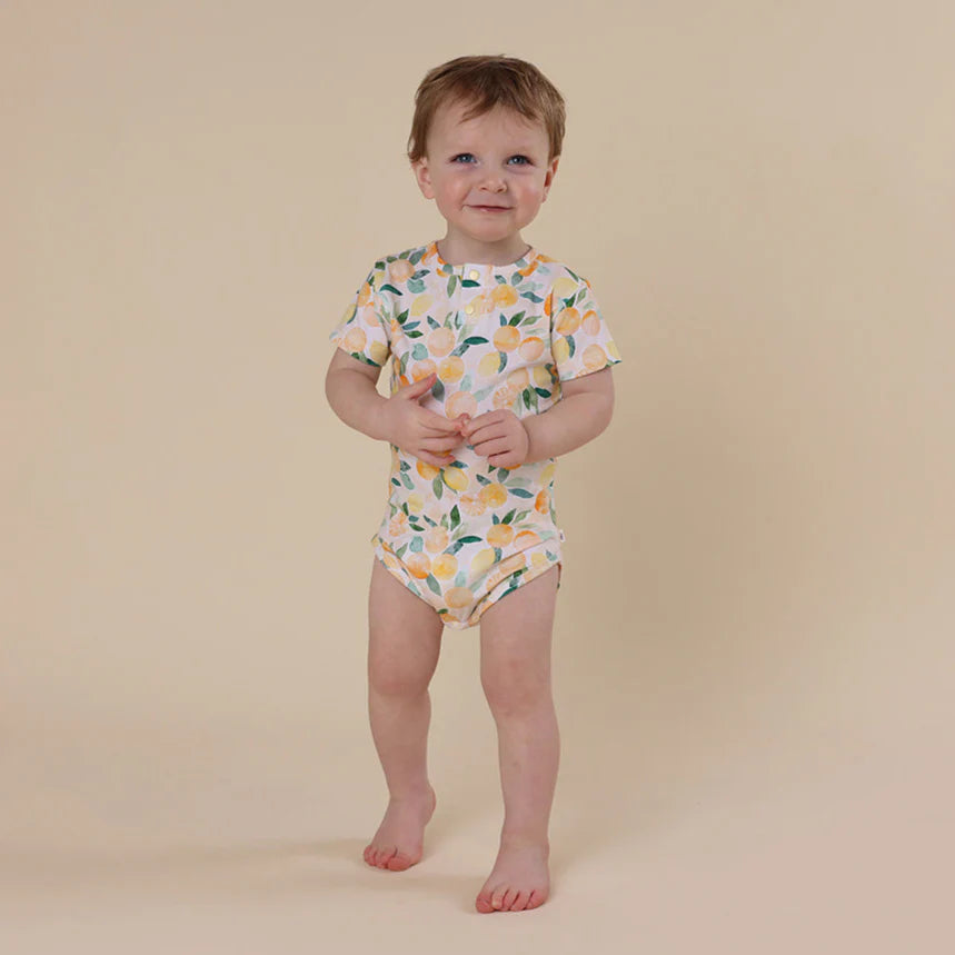 Sunny Citrus Short Sleeve Organic Bodysuit