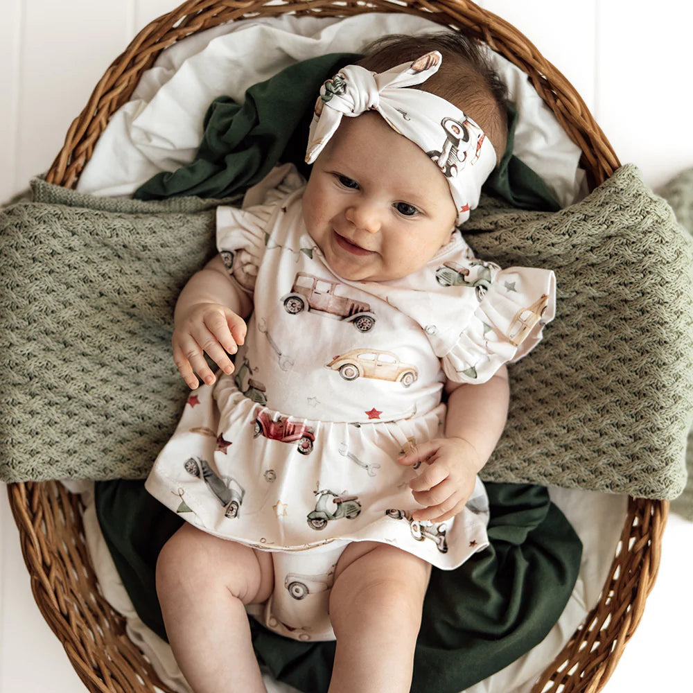 Vintage Cars Short Sleeve Organic Dress