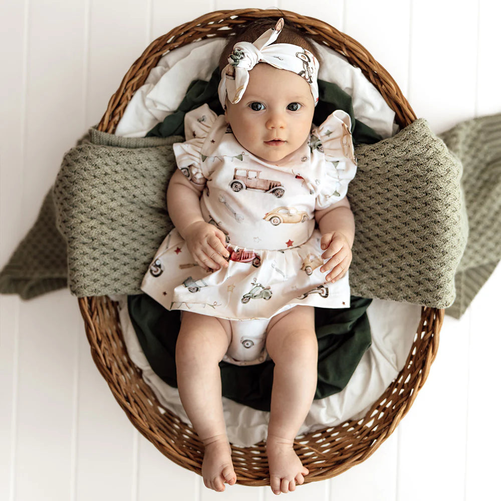 Vintage Cars Short Sleeve Organic Dress