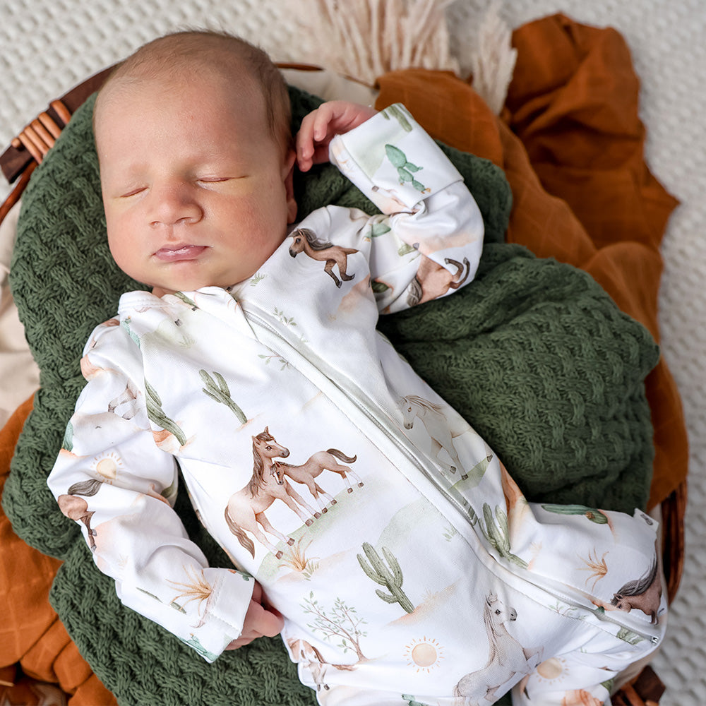Wild Horses Organic Snugglesuit Convertible Romper