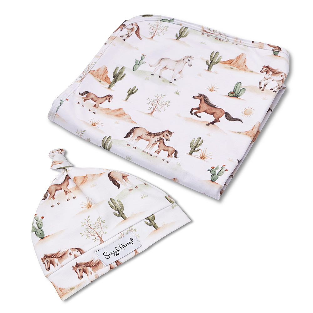 Organic Jersey Wrap & Beanie or Topknot Set