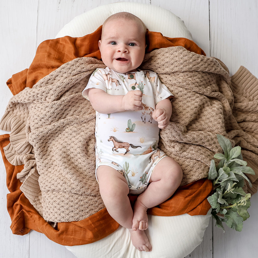 Wild Horses Short Sleeve Organic Bodysuit