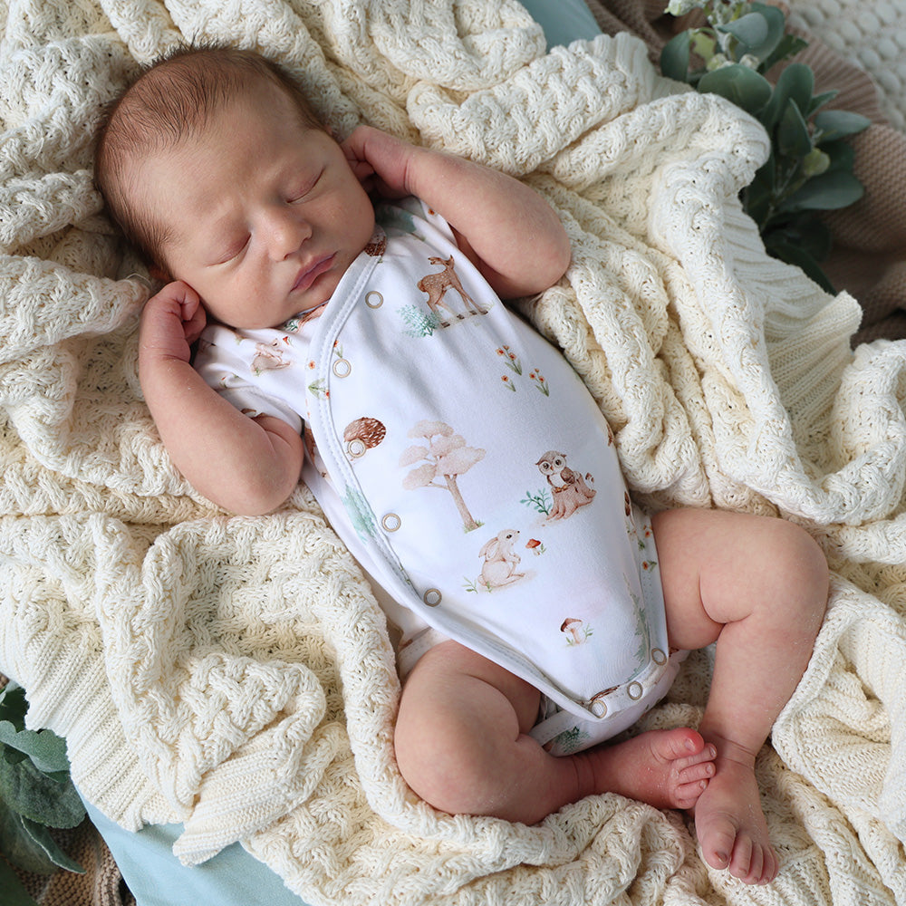Snuggle Hunny Short Sleeve Organic Kimono Bodysuit